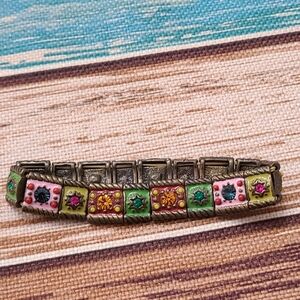 Vintage Boho Chic Segmented Multicolor Stretch Bracelet